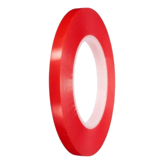 Cinta Doble Faz De 10 Mm Transparente, Película Roja