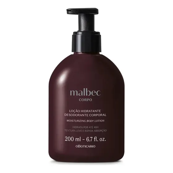 Hidratante Corporal  Malbec 200 Ml O Boticário Lançamento