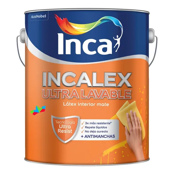 Pintura Incalex Ultra Lavable Blanca 20l Inca Blanco Mate