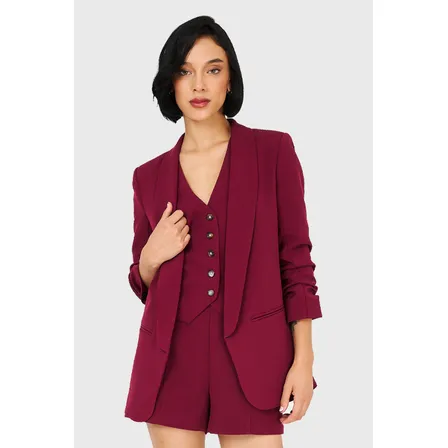 Blazer De Tope Manga 3/4 Recogida Burdeo Nicopoly