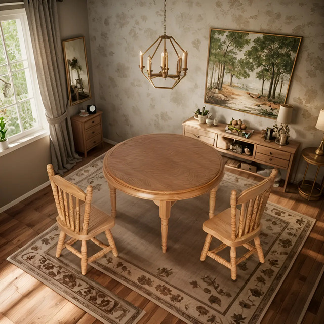 Conjunto De Mesa Redonda Doll House Mini Tables 1:12 Dollhou