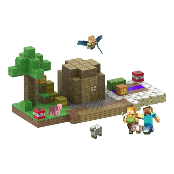Bloco De Montar Magnético Minecraft 192 Peças Brinquedo