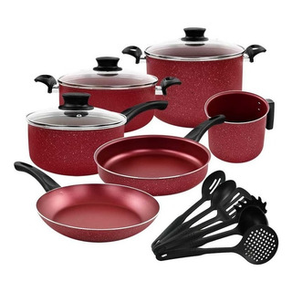 Juego De Bateria Genova Tramontina 15pzs 32200/308 Color Rojo Juego De Bateria Genova Tramontina 15pzs 32200/308 Color Rojo