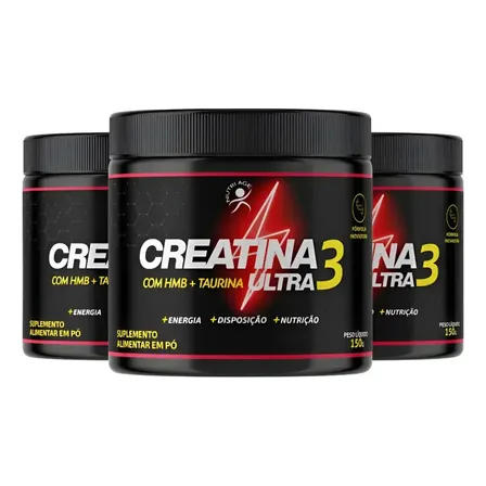 Creatina 3 Ultra - Creatina + Taurina + Hmb Nutriage Sabor N/d 3 Frascos