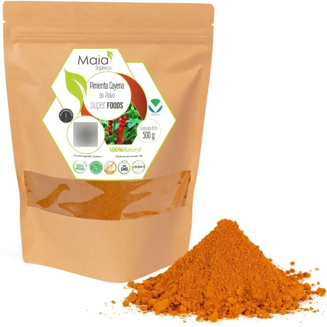 Pimienta Cayena En Polvo - 100% Natural 500 Gramos
