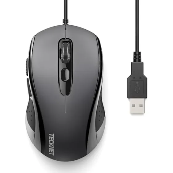 Tecknet Ratón Con Cable, Mouse Usb Para Portátil