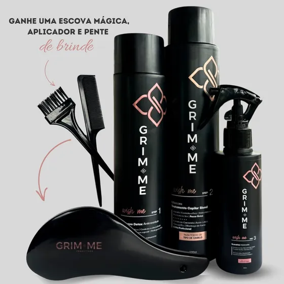 Kit Progressiva Orgânica Para Loiros + Kit Grimme Brinde