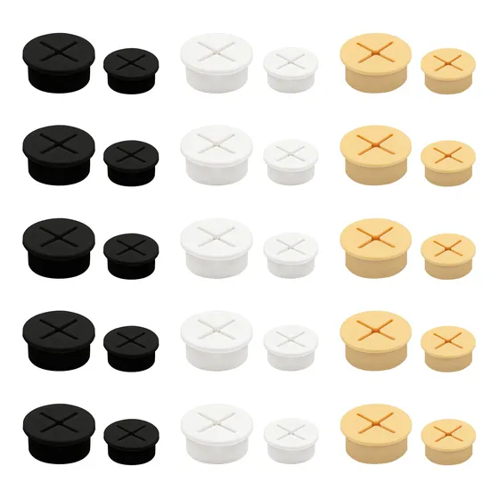 Tapas Pasacables De Goma Para Escritorio Y Pared (30 Pcs, 3/