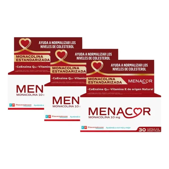 Pack X3 Menacor Control De Colesterol 30 Caps