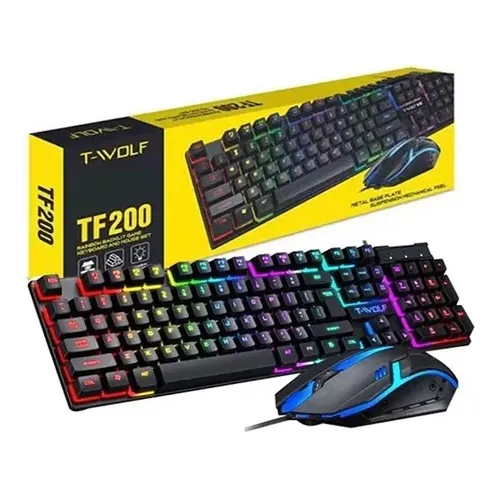 Combo Gamer De Mouse Y Teclado Rgb T-wolf Tf200