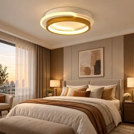 Luminária Lustre Teto Pendente Led Moderna Redondo 110v/220v 127/220v Dourado