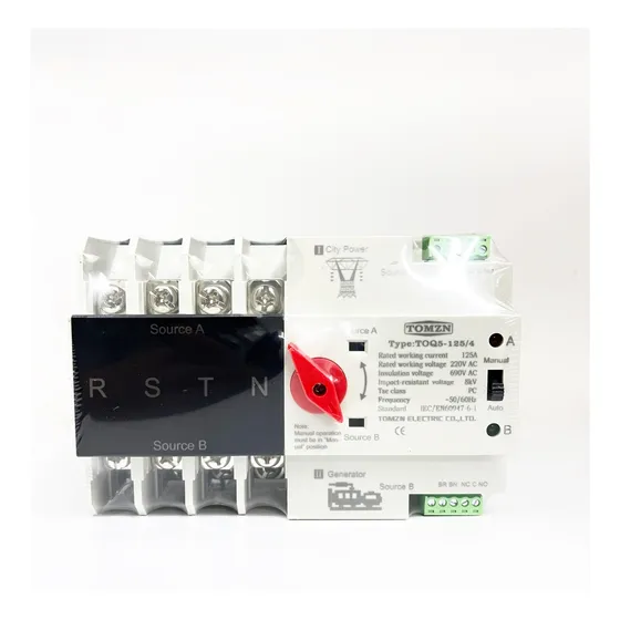 Transferencia Automatica 4 Polos Tomzn (3f+n) 125amp.