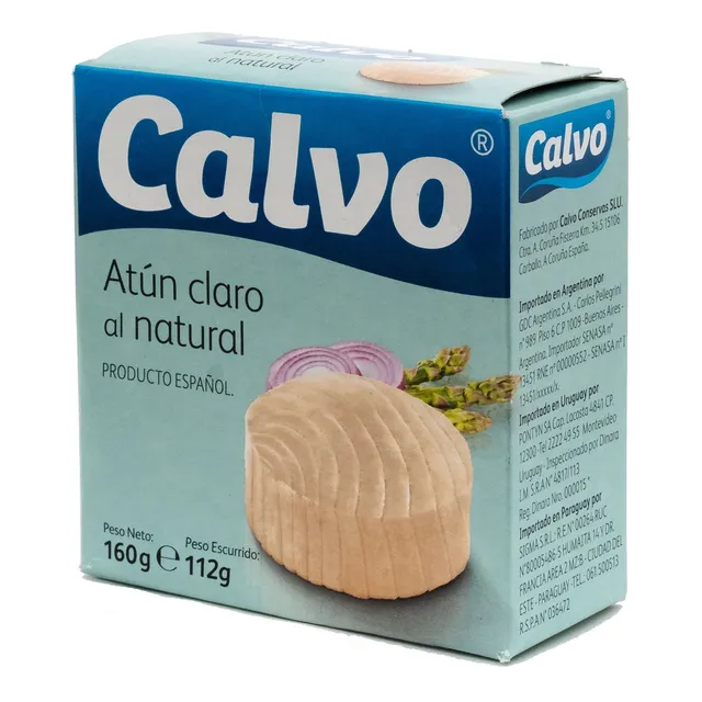 Atún Claro Al Natural Calvo 160 Grs