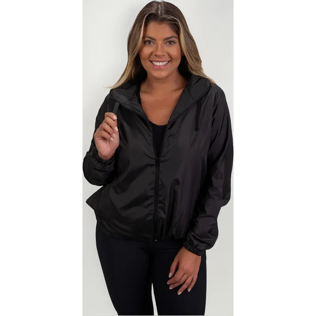 Jaqueta Corta Vento Liso Forrado Sem Estampa Blusa Feminina