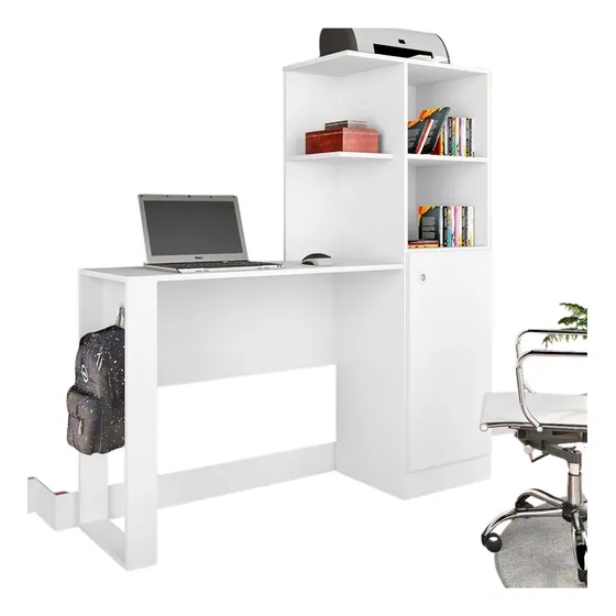 Escritorio Mesa Pc Con Estantes, 1 Mesa 1 Estante Y 1 Silla