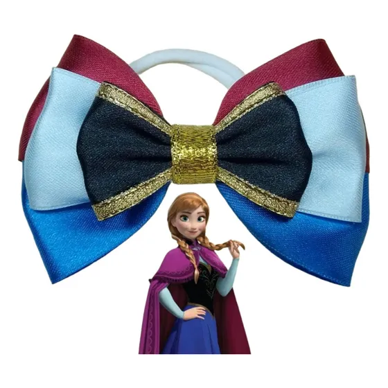 Moño Temático Para Pelo Anna Frozen Colita Escolar Disfraz