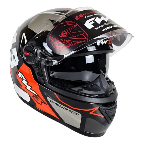 Capacete Helt Avant Glass Kandux Com Óculos Interno Cor Preto