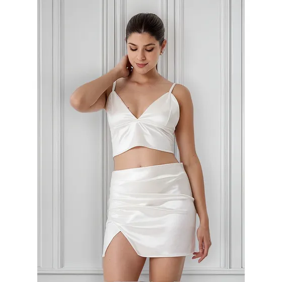 Pollera Corta Saten Mochi