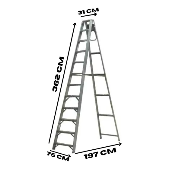 Escalera Tijera Aluminio 12 Tramos Estándar Aladino