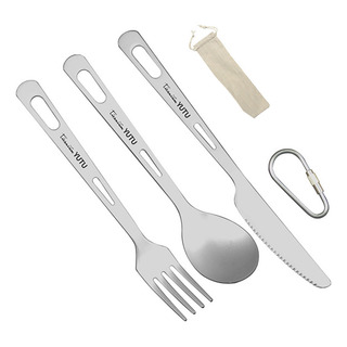 Conjunto De Talheres De 3 Peças Com Mosquetão Para Acampar Conjunto De Talheres De 3 Peças Com Mosquetão Para Acampar
