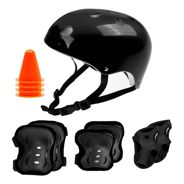 Set Protección Rodilleras Coderas Muñequeras + Casco El Rey