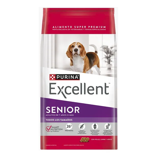 Alimento Excellent Adult 7+ All Breed Sizes para perro senior todos los tamaños sabor pollo y arroz de 3 kg