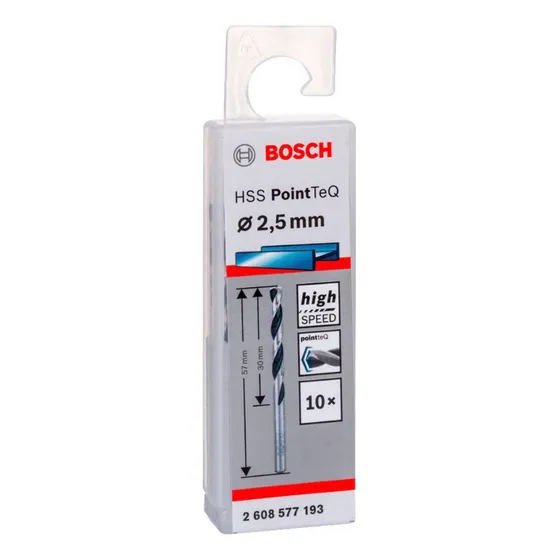 ( Set 10 Unidades )  Brocas Bosch Metal Pointteq 2.5mm