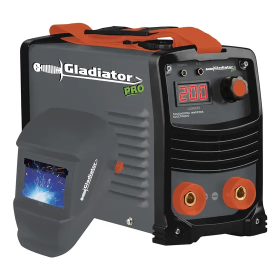 Soldadora Invert Electrodo C/ Máscara Gladiator Pro Ie7200/2 Color Gris oscuro Frecuencia 50 Hz x 60 Hz
