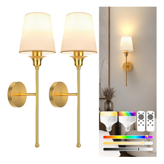 Juego De 2 Apliques De Pared Nimetrid Gold Recargables Con C Juego De 2 Apliques De Pared Nimetrid Gold Recargables Con C