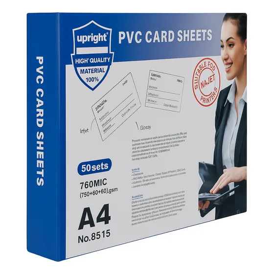 Kit 50 Placas Pvc A4 + 100 Folhas Imprimíveis Para Crachá