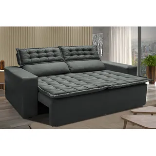 SofĂĄ RetrĂĄtil E ReclinĂĄvel Cama Inbox Slim 1,50m Tecido Suede Velusoft Cinza SofĂĄ RetrĂĄtil E ReclinĂĄvel Cama Inbox Slim 1,50m Tecido Suede Velusoft Cinza