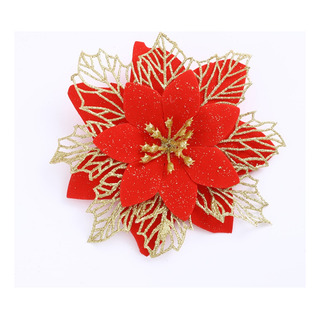 Flor De Poinsétia De Natal Com Glitter De Três Camadas Flor De Poinsétia De Natal Com Glitter De Três Camadas