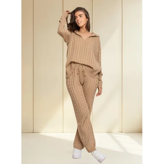 Conjunto Palazzo Tejido Y Sweater Mujer