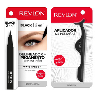 Aplicador De Pestañas Revlon + Delineador Con Pegamento 2pz Aplicador De Pestañas Revlon + Delineador Con Pegamento 2pz