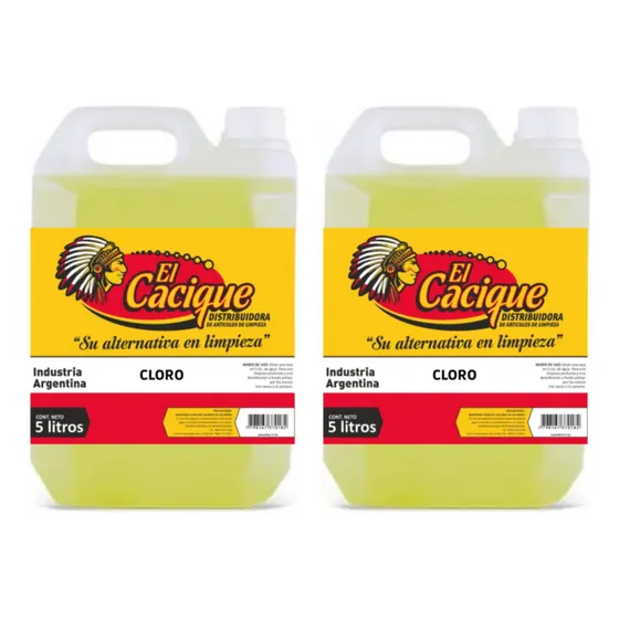 Cloro Para Pileta 5lts X 2u Cacique (cod. 2237)