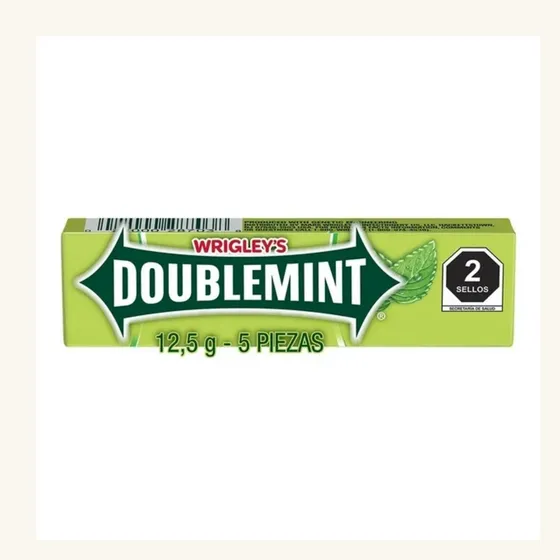 3 Pza Goma De Mascar Wrigleys Doublemint Sabor Menta 12.5 G