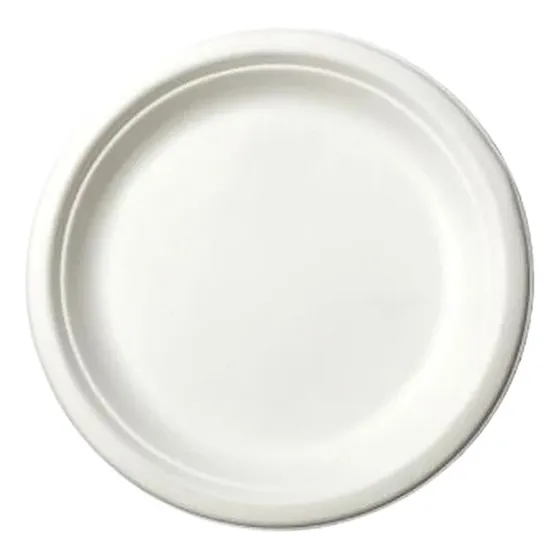 Plato Blanco Desechable Biodegradable Fiesta 23cm 50unidades
