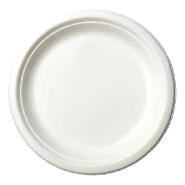Plato Blanco Desechable Biodegradable Fiesta 23cm 50unidades