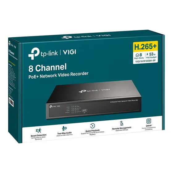 Nvr Tplink Vigi 1008h-8p 8 Canales 8mp Poe+