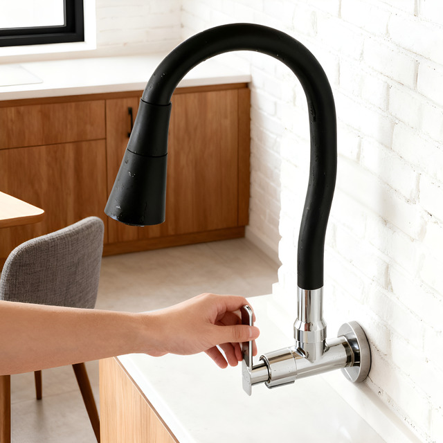Torneira Gourmet Flexível Bancada Ou Parede Parede Preto Torneira Gourmet Flexível Bancada Ou Parede Parede Preto