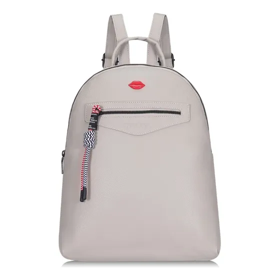 Mochila Oreiro Love Moda Simil Cuero Tendencia Elegante Livi Color Hueso 17048