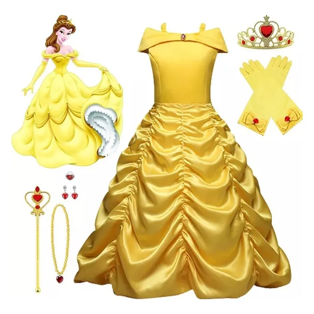 Vestido De Cosplay De Bella Y La Bestia Y Bella Y Accesorios