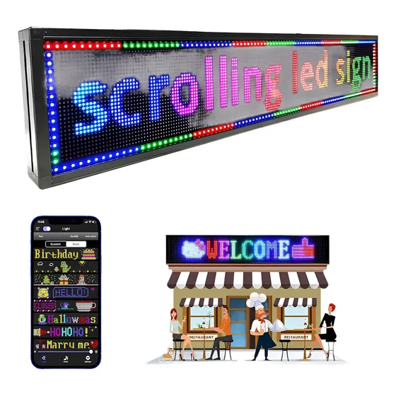 Letreros Luminosos Led Programable Wifi 100cm X 20cm
