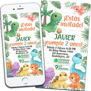 Dinosaurios Invitación Digital Interactiva Cumpleaños Dinosaurios Invitación Digital Interactiva Cumpleaños