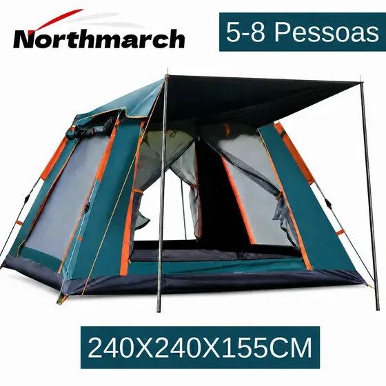 Barraca de Acampamento Northmarch Instantânea para 8 Pessoas Verde com Proteção UPF50+