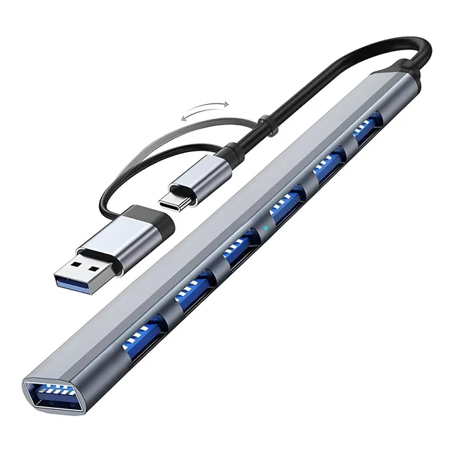 Hub Alargador Usb- C A 7 Puertos Usb 3.0 Alta Velocidad 5gbs