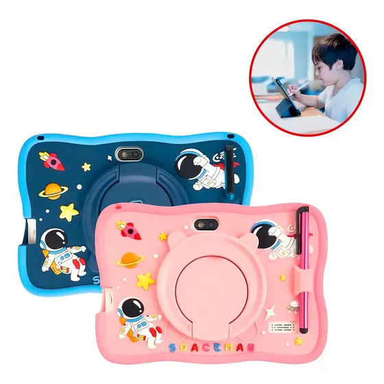 Tablet Mil07 Infantil Milli 6gb Ram + 128gb Astronauta Kids Rosa