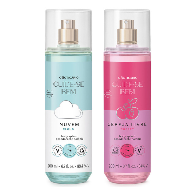 Body Splah Cuide-se Bem: Nuvem 200ml + Cereja Livre 200ml Body Splah Cuide-se Bem: Nuvem 200ml + Cereja Livre 200ml