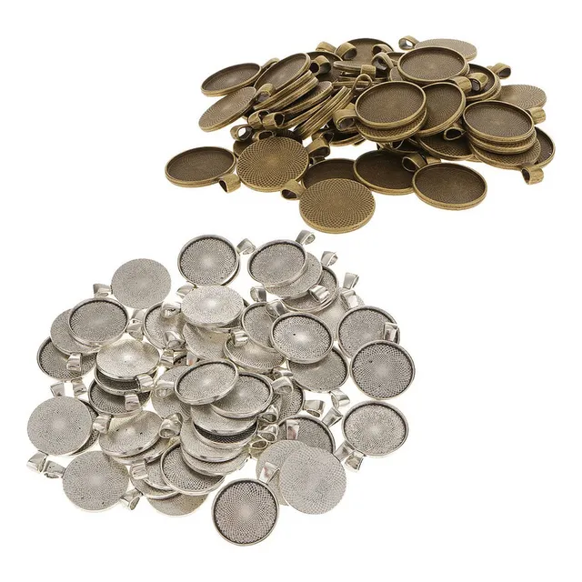 100pcs 25mm Base De Aleación Redonda Ajuste Del Camafeo