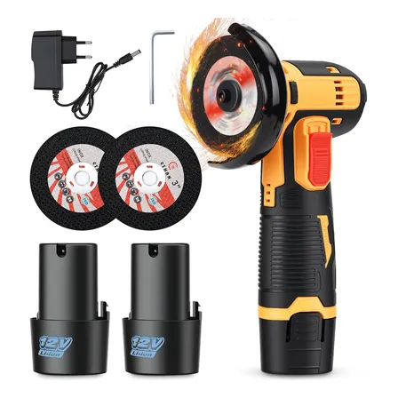 Esmerilhadeira Lixadeira Portátil 12v Profissional 2 Bateria Amarelo